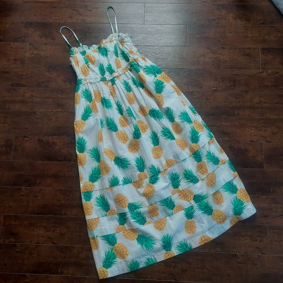 J. Crew Dresses & Skirts - J.Crew Pineapple Squareneck Ruffle Maxi Dress NWT Size 8